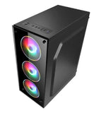 Gabinete Gamer Haoqing Lateral/Frontal Vidro Temperado Led 3x fans Rgb