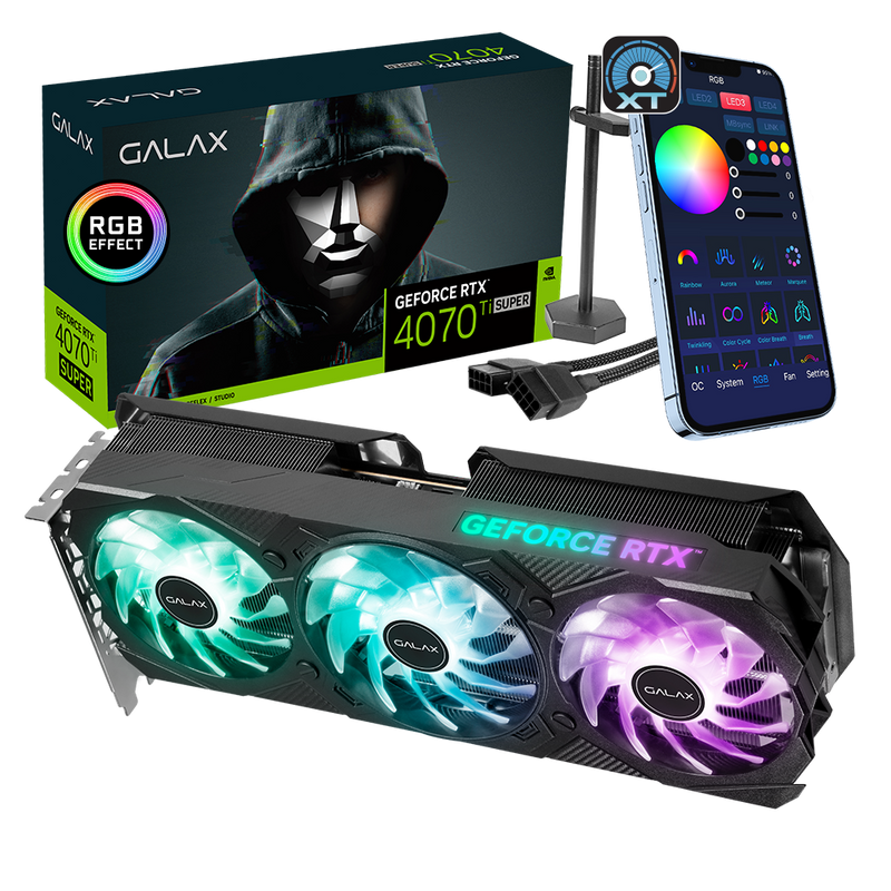 PLACA DE VIDEO GALAX GEFORCE RTX 4070 TI SUPER EX GAMER OC, 16GB, GDDR6X, 256-BIT, 47UZM6MD9BUP