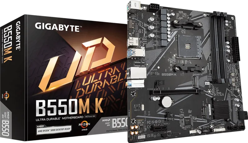 Placa Mãe Gigabyte B550M K , AMD AM4, Micro ATX, 4xDDR4