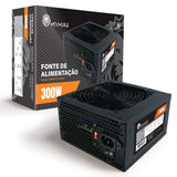 Fonte Mymax ATX, 300W Real, Bivolt Manual, Com Cabo, Preto - MPSULP300W - imperiodigital