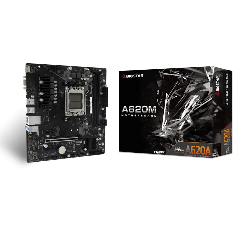Placa Mãe Biostar A620a Ddr5 Am5 Matx M.2 Vga HDMI A620mh Aurora Ver 6.0