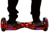 Hoverboard Skate Elétrico 6.5 Vermelho Fogo Led Bluetooth