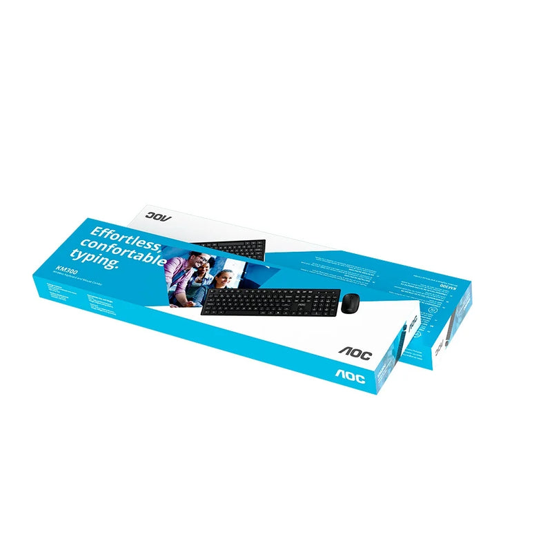 Kit Teclado e Mouse AOC Sem Fio AOC 2.4G Wireless Set, Preto - KM300 BK