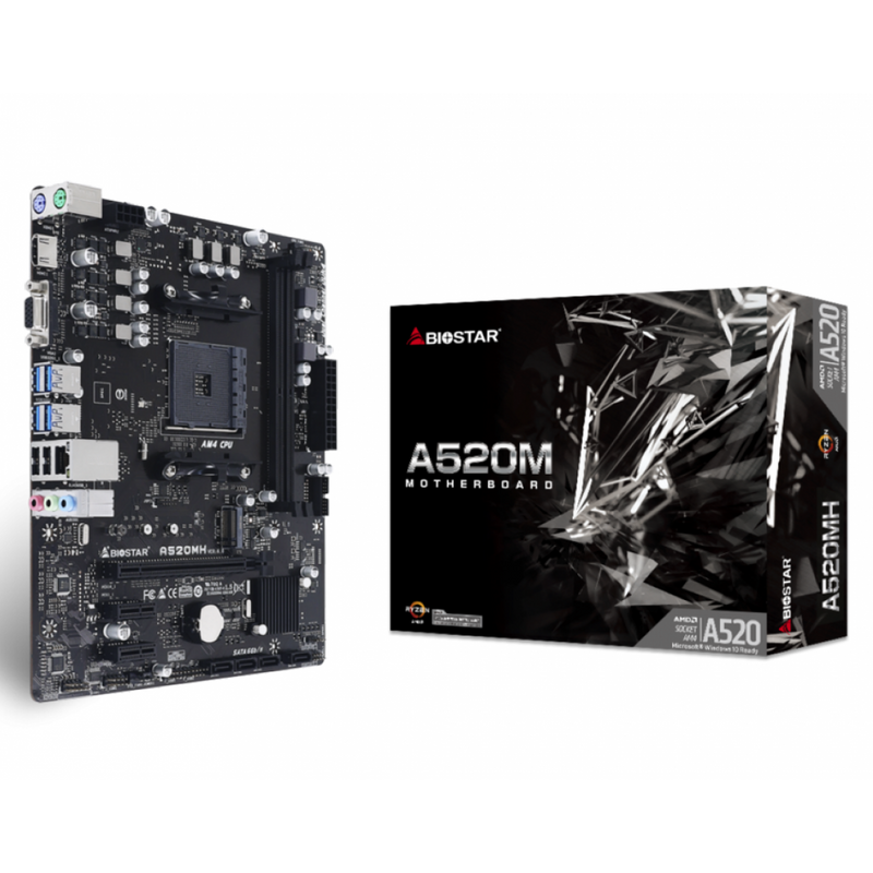 Placa Mãe Biostar A520MH, Chipset A520, AMD AM4, mATX, DDR4 - imperiodigital