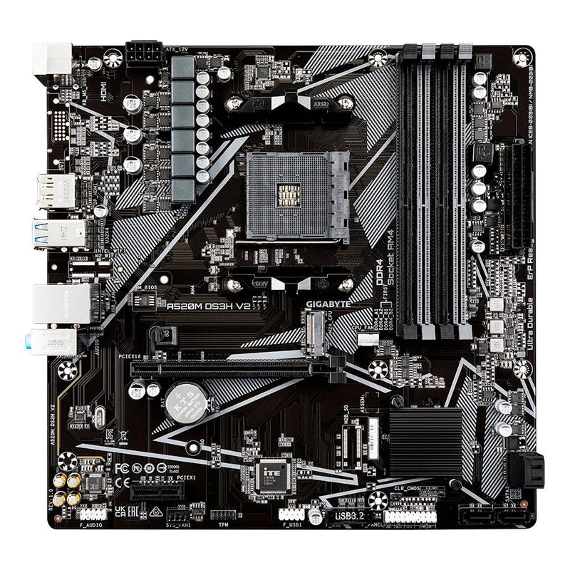 Placa-Mãe Gigabyte A520M DS3H V2, AMD, Micro ATX, DDR4, Preto - A520M DS3H V2